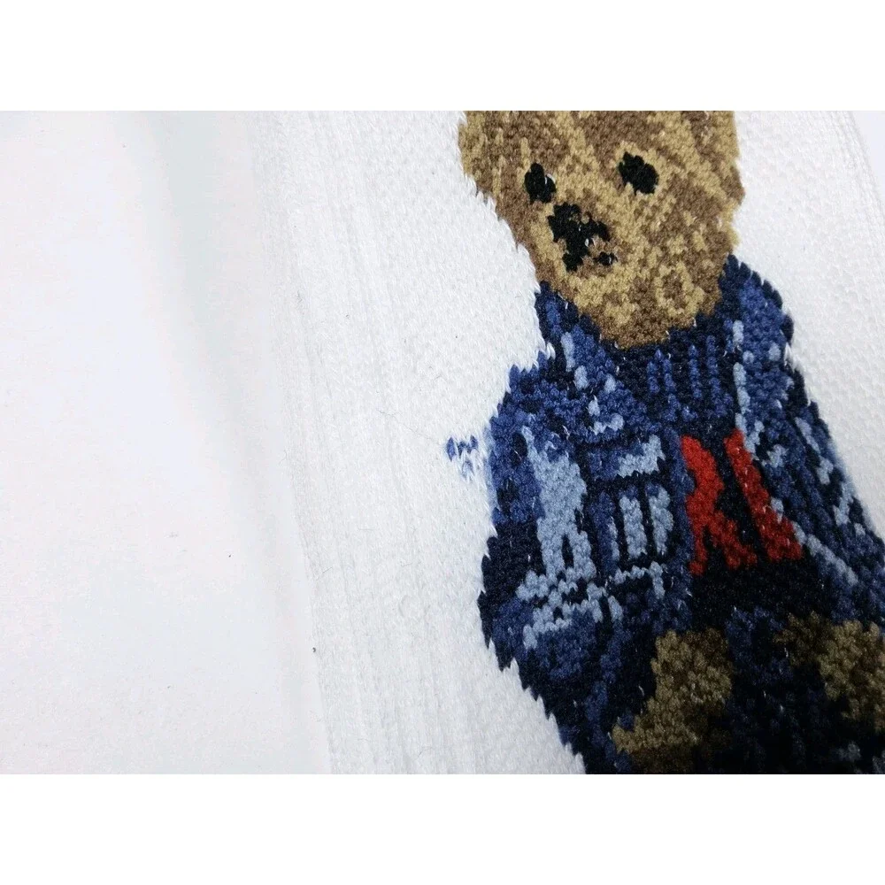 Polo Ralph Lauren Denim Bear Crew Socks Size 13-16 Flawed